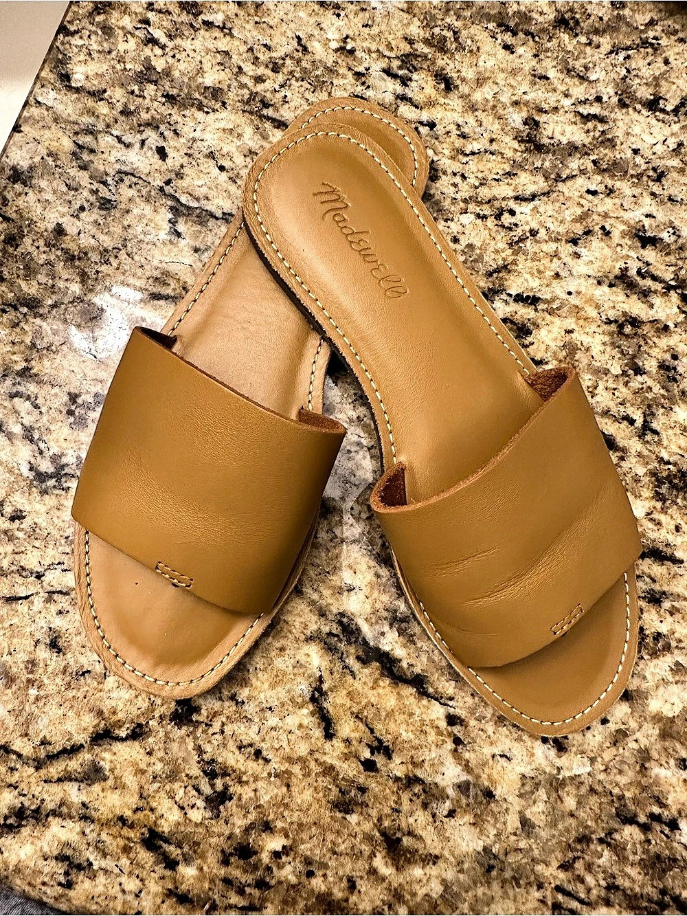 Madewell The Boardwalk Post Slide Sandal Brown Sandals